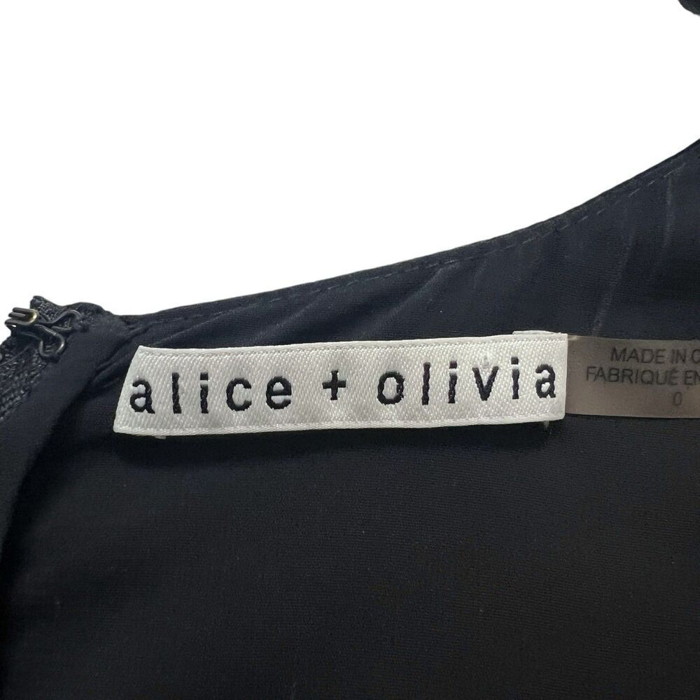 Alice + Olivia Sinclair Romper Surplice V-neck Long Sleeve Zip Black Women’s 0 - Picture 10 of 13
